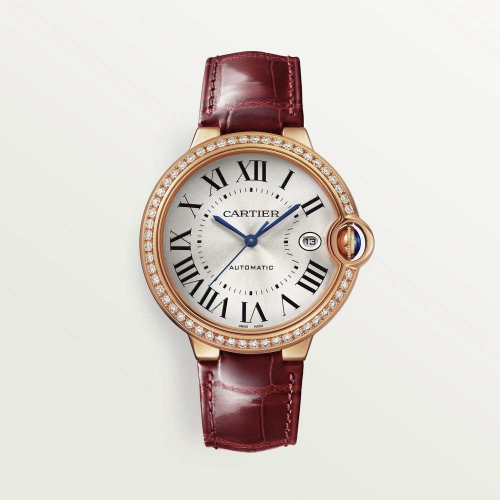 Đồng Hồ Cartier Ballon Bleu De Cartier Watch 40mm Nữ Đỏ Vàng Xám